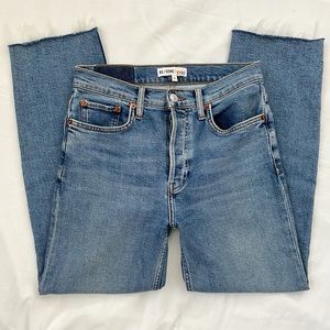 RE/DONE originals high rise 70s stovepipe jeans in medium stone